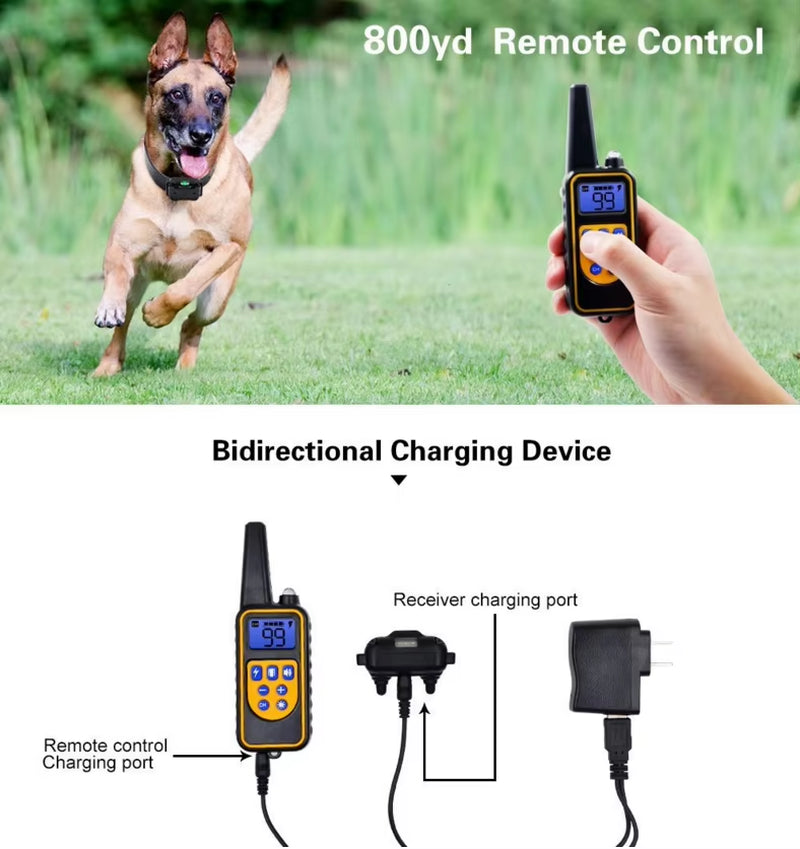 PawParadise™ Electric Dog Training Collar Waterproof Dog Bark Collar Pet with Remote Control Rechargeable anti Barking Device All Size Dogs